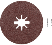 Disc de șlefuit cu fibră Bosch EXPERT R781 Prisma Ceramic X-LOCK 125 mm.