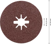 Disc de șlefuit cu fibră Bosch EXPERT R781 Prisma Ceramic X-LOCK 125 mm.