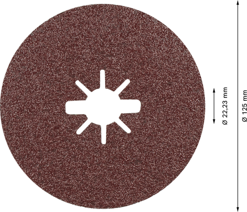 Disc de șlefuit cu fibră Bosch EXPERT R781 Prisma Ceramic X-LOCK 125 mm.