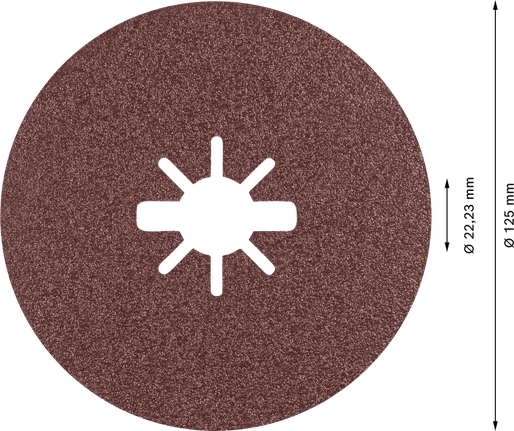 Disc de șlefuit cu fibră Bosch EXPERT R781 Prisma Ceramic X-LOCK 125 mm.