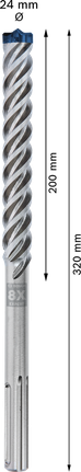 Burghiu pentru ciocan rotopercutor Bosch EXPERT SDS max-8X 24 x 320 mm.