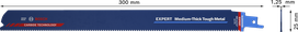 Lamă de ferăstrău sabie Bosch EXPERT S 1255 HHM pentru metal mediu-gros.