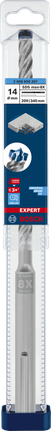 Burghiu cu percuție rotopercutoare Bosch EXPERT SDS max-8X 14 mm pentru beton.