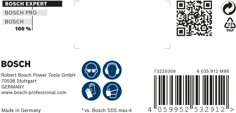 Ambalaj pentru burghiu cu ciocan Bosch EXPERT SDS max-8X.