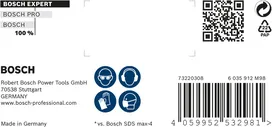 Etichetă de siguranță pentru burghiul cu percuție Bosch EXPERT SDS max-8X.