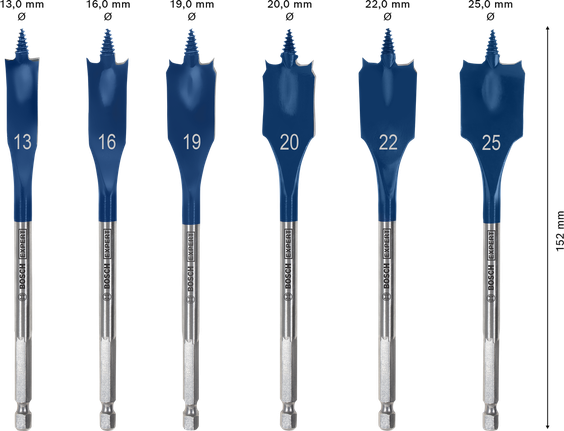 Set de burghie cu tăiere rapidă Bosch EXPERT cu auto-tăiere, 6 dimensiuni.