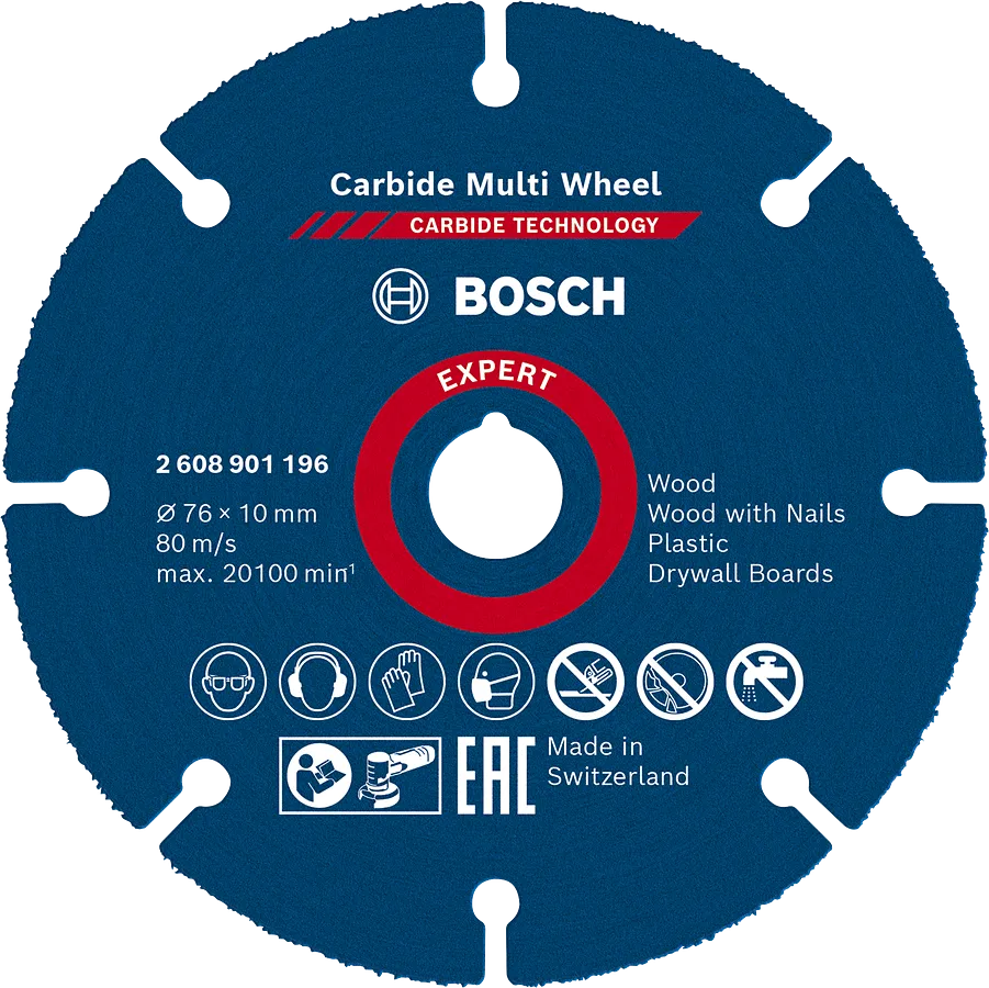 Disc de tăiere din carbură multimaterial Bosch EXPERT 76 x 10 mm.