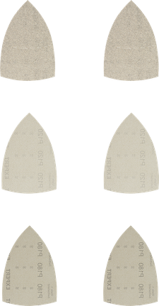 Set de plase de șlefuit Bosch EXPERT M480, foi deschise.