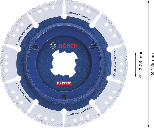 Disc diamantat pentru tăiat țevi Bosch EXPERT X-LOCK, 125 mm.