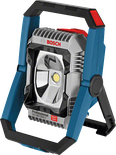 Lampă de lucru LED Bosch GLI 18V-2200 C cu suport reglabil.