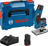 Freză de mână fără fir Bosch GKF 12V-8 cu husă și încărcător.