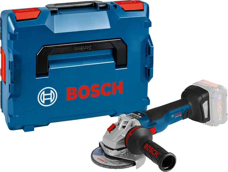 Polizor unghiular fără fir Bosch GWS 18V-10 SC cu husă.