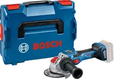 Polizor unghiular fără fir Bosch GWX 18V-15 SC cu geantă de transport.