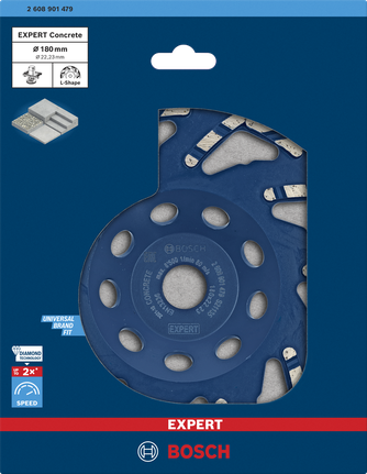 Cap diamantat de șlefuit beton Bosch EXPERT 180×22,23×4,5 mm.