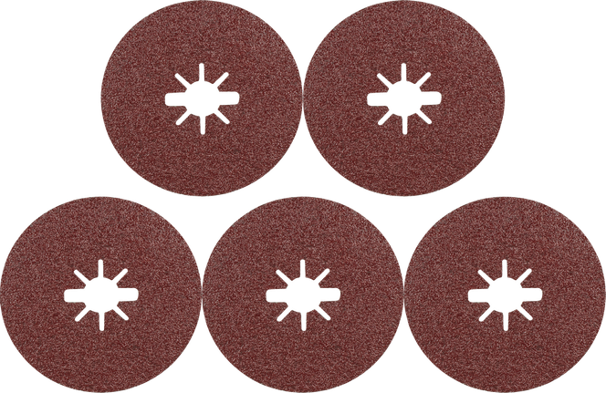 Set de discuri abrazive universale Bosch Pro Fibre Disc, cinci discuri de șlefuit.
