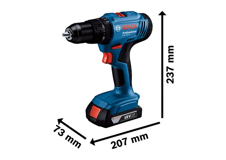 Mașină de găurit fără fir Bosch GSB 18-3 LI, 18V 2.0Ah.