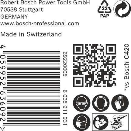 Ambalaj pentru șmirghel Bosch C470.