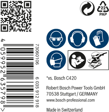 Plasă de șlefuit Bosch EXPERT M480 115 x 107 mm G 180 50 buc.