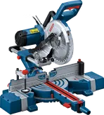 Fierăstrău circular cu mitră glisantă Bosch GCM 254 D pentru tăieri unghiulare precise.