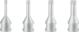 Set de freze ceramice Bosch PRO cu carotă uscată, 4 diametre.
