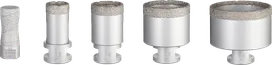 Set de tăietoare ceramice Bosch PRO cu miez uscat, 5 dimensiuni.