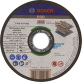 Disc de tăiere Bosch PRO pentru oțel inoxidabil și metal, 115 mm.
