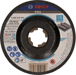 Disc de șlefuit Bosch PRO Metal X-Lock 115 mm pentru metal.