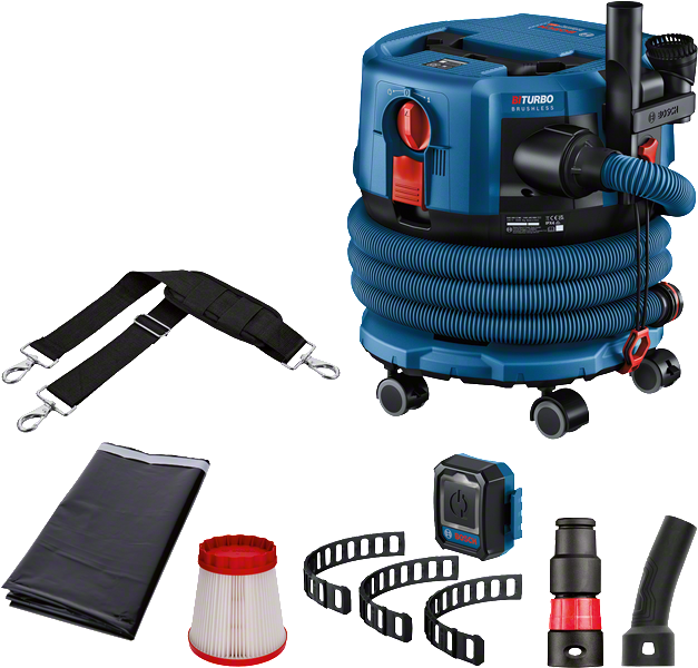 Aspirator umed-uscat fără fir Bosch GAS 18V-12 cu accesorii.