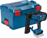 Pistolet de batut cuie fără fir Bosch GTH 18V-38 cu geantă de transport.