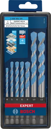 Set burghie multifuncționale Bosch EXPERT HEX-9, 7 buc.