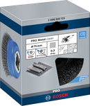 Perie cupă Bosch PRO Metal clean X-Lock 75 mm pentru polizoare unghiulare.