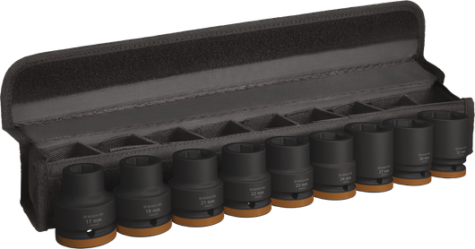 Set chei tubulare de impact Bosch PRO de 3/4 inch, 9 bucăți în cutie.