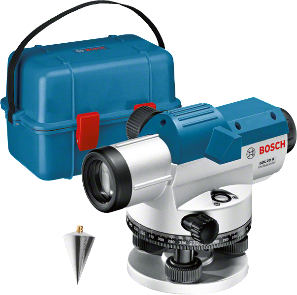 Nivelă optică Bosch GOL 20 G cu geantă de transport.