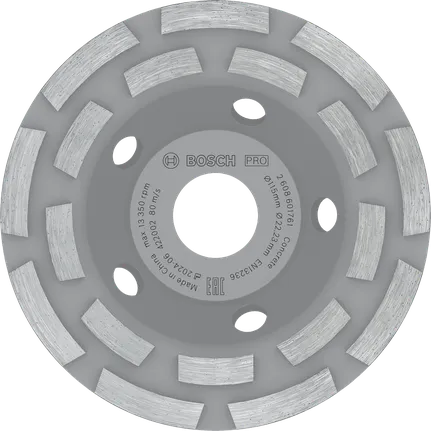 Cap de șlefuire a betonului Bosch PRO 115 mm pentru polizoare unghiulare.