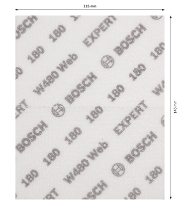 Foaie abrazivă manuală Bosch EXPERT W480 Web 115x140mm G180.
