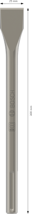 Daltă plată Bosch PRO SDS max-4C, 25 x 300 mm.