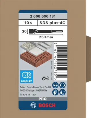 Set dălți plate Bosch SDS plus-4C 20×250 mm.