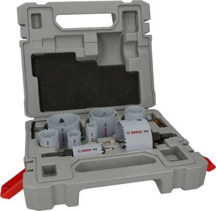 Set de carote multimaterial Bosch PRO, 17 bucăți în cutie.