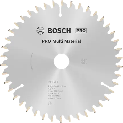 Lamă de ferăstrău circular Bosch PRO multimaterial 160 mm 42 dinți.