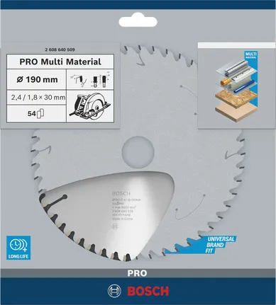 Lamă de ferăstrău Bosch PRO Multi Material 190×30 mm.