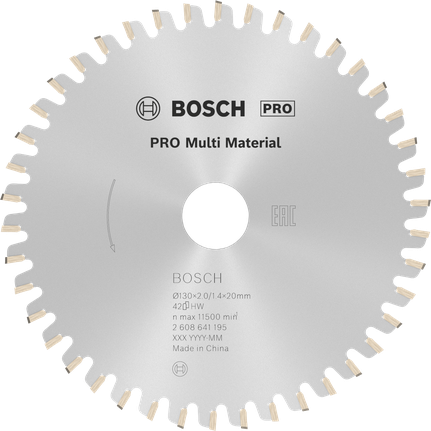Lamă de ferăstrău circular Bosch PRO Multi Material, 130 mm, 42 de dinți.
