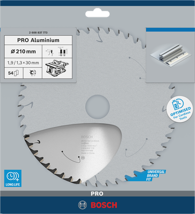 Lamă de ferăstrău circular Bosch PRO Aluminiu 210 mm.