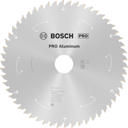 Lamă de ferăstrău circulară Bosch PRO pentru aluminiu, 210 mm, 54 de dinți.