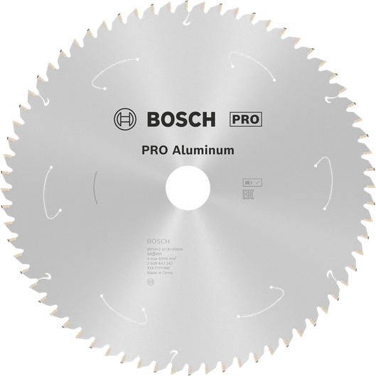 Lamă de ferăstrău circulară pentru aluminiu Bosch PRO, 254 mm, 68 de dinți.