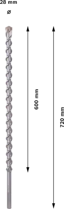 Burghiu pentru piatră naturală Bosch PRO SDS max-9, diametru 28 mm.