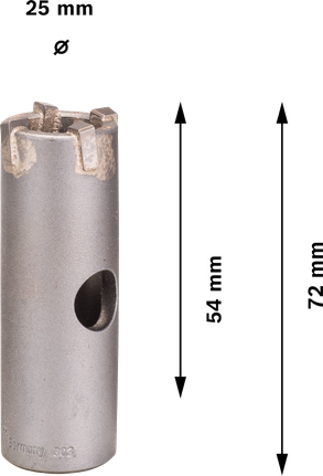 Cuțit de carotare Bosch PRO SDS plus-5 cu diametrul de 25 mm, 4 cuțite.
