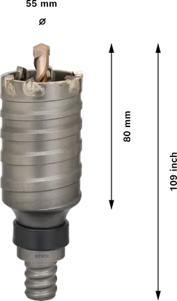 Carotă Bosch PRO SDS max-5 55 mm cu 6 dinți.