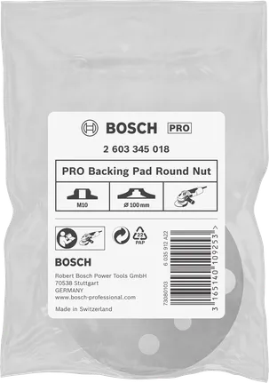 Piuliță rotundă pentru discul de șlefuit Bosch PRO, M10 100 mm.