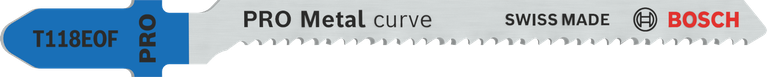 Lamă de ferăstrău pendular Bosch PRO Metal Curve T118EOF pentru metal.