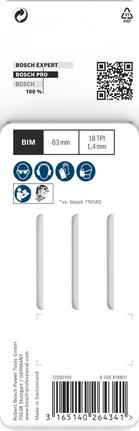 Lame de ferăstrău pendular Bosch PRO Hardwood Clean Curve T101AOF 83 mm, 3 bucăți.
